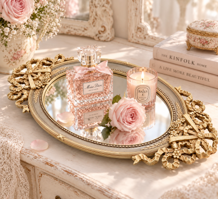 Tava decorativa cu oglinda MADELEINE - 48x25 cm [1]