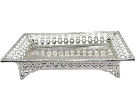 Tava decorativa argintata SILVER LACE - decor masa elegant [2]