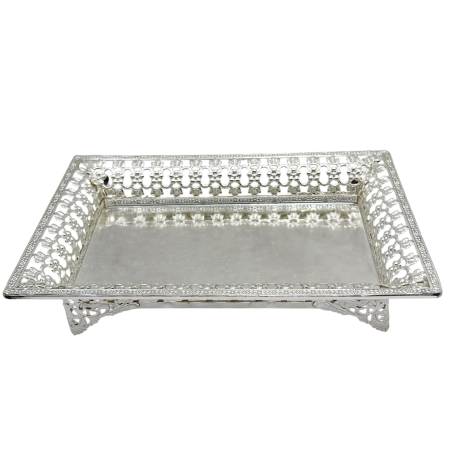 BUCATARIE & SERVIRE - Tava decorativa argintata SILVER LACE - decor masa elegant