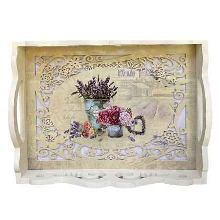 Fructiere & Cosuri Decorative - Tava cu manere LAVENDER, 39x30cm