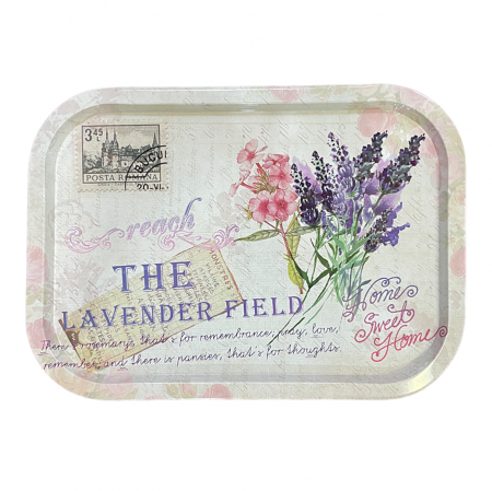 Servirea & Pregatirea Mesei - Tava metal cu lavanda PROVENCE, 40x29cm