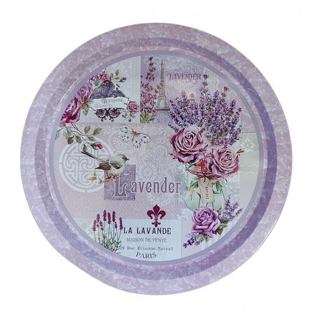Servirea & Pregatirea Mesei - Tava metalica rotunda Lavender 32cm