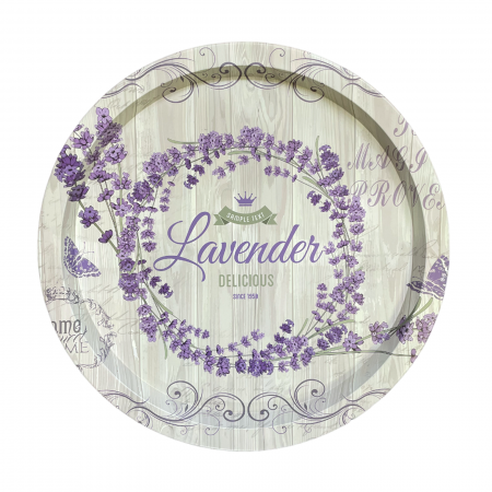 Servirea & Pregatirea Mesei - Tava metalica rotunda Lavender Bundle 32cm