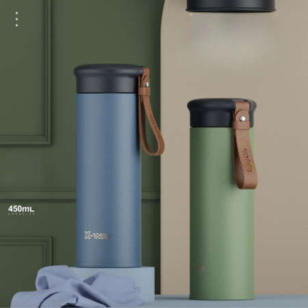Termos din Inox THERMAL 450 ml cu Infuzor pentru Ceai și Curea de Transport [2]