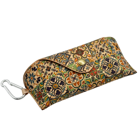 Portofele Dama - Etui pentru ochelari - din pluta - Model Mozaic Mediteraneean