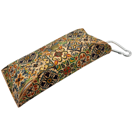 Etui pentru ochelari - din pluta - Model Mozaic Mediteraneean [2]