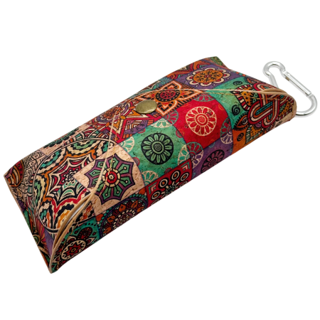 Etui pentru ochelari - din pluta - Model Mozaic Multicolor cu carabina [2]