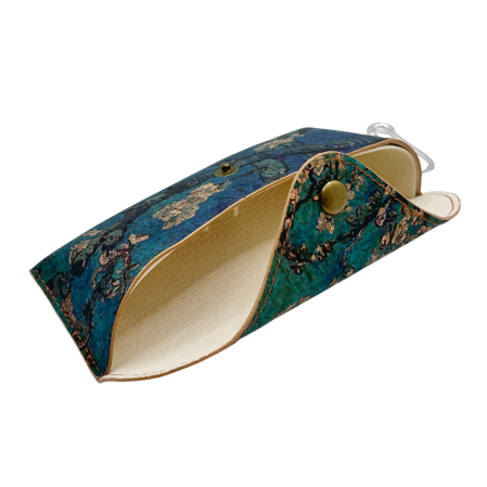 Etui pentru ochelari - din pluta - Model Floral Multicolor cu carabina [1]