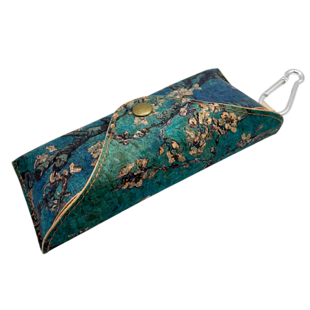 Etui pentru ochelari - din pluta - Model Floral Multicolor cu carabina [2]