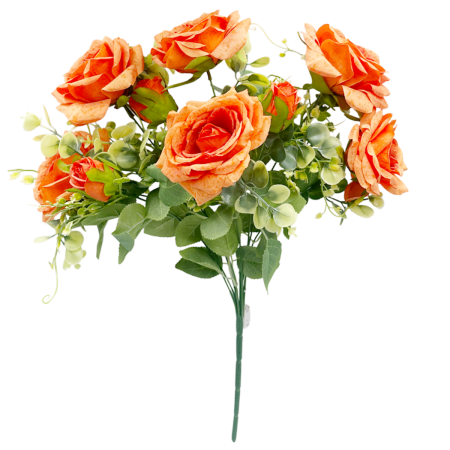 Flori Artificiale - Trandafiri artificiali LOUISE, Portocaliu, 45cm