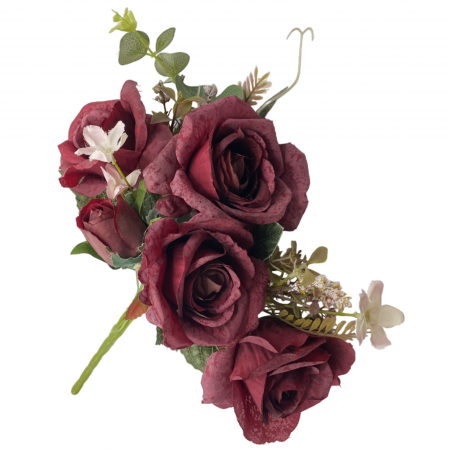 Flori Artificiale - Trandafiri artificiali GERALDINE, Burgundy, 40cm