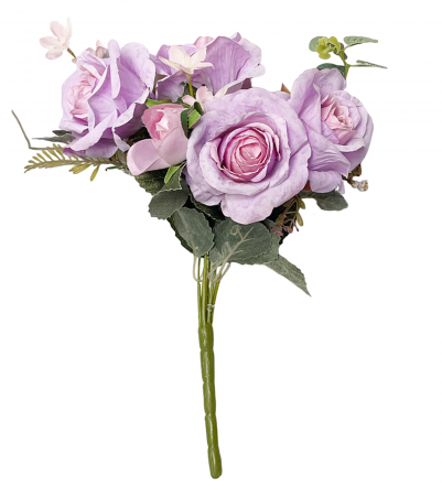 Flori Artificiale - Trandafiri artificiali GERALDINE, Mov lila, 40cm