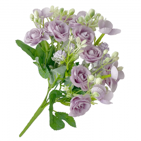 Flori Artificiale - Trandafiri mov deschis artificiali LESLIE, 30cm
