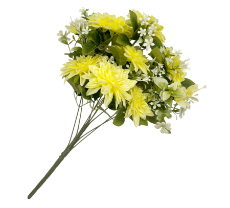 Crizanteme artificiale LOUISE, Galben, 45cm [2]