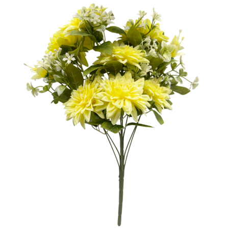 Flori Artificiale - Crizanteme artificiale LOUISE, Galben, 45cm