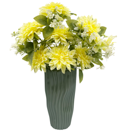 Crizanteme artificiale LOUISE, Galben, 45cm [1]