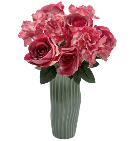 Trandafiri artificiali PAULINE, Roz inchis, 45cm [1]