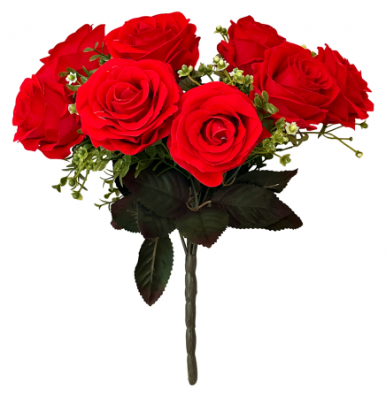 Flori Artificiale - Trandafiri artificiali CAMILLE, Rosu, 45cm