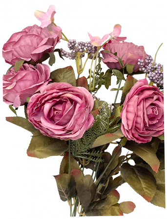 Trandafiri roz artificiali FRANCINE, 45cm [4]