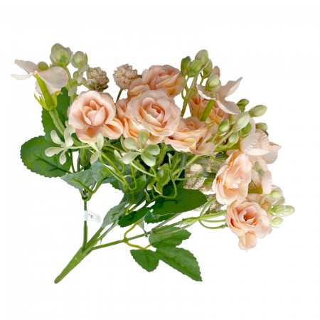 Trandafiri roz-piersica artificiali LESLIE, 30cm [1]
