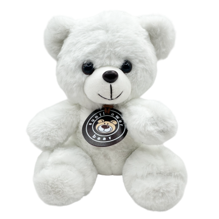 Jucarii De Plus - Ursulet de plus alb SUNFLOWER cu medalion