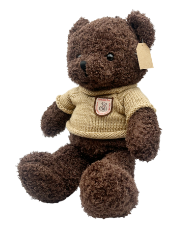 Ursulet de plus maro TEDDY cu pulover tricotat bej [1]