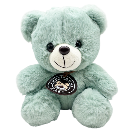 Jucarii De Plus - Ursulet de plus verde-menta SUNFLOWER cu medalion