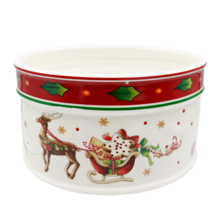 Vas ceramic cu Moș Crăciun și ren - decor festiv SEASON, 17x9.5cm [3]