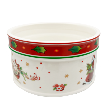 Vas ceramic cu Moș Crăciun și ren - decor festiv SEASON, 17x9.5cm [2]