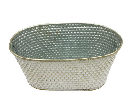 Vas decorativ metal MONA, Alb/auriu [1]