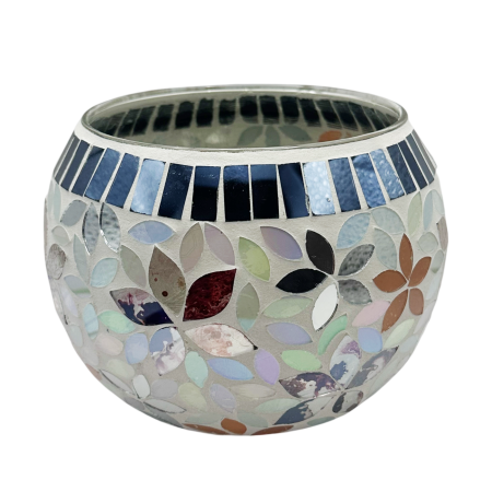 Vaze - Vas - bol decorativ sticla cu mozaic BLOOM - multicolor, 12.5 cm