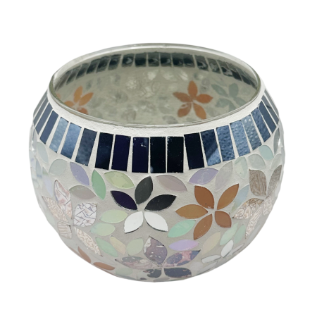 Vas - bol decorativ sticla cu mozaic BLOOM - multicolor, 12.5 cm [2]
