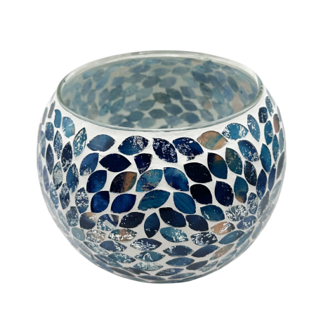 Vas - bol decorativ sticla cu mozaic AZURE - albastru, 12.5 cm [2]