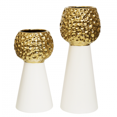 Vaza decorativa GOLDEN BUBBLE, Alb/ auriu [2]