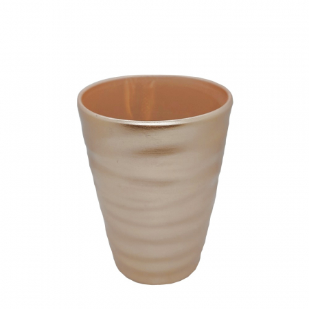 Vaza ceramica MYRA, Auriu roze, 16cm