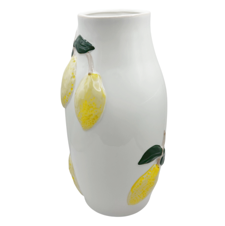 Vaza ceramica LIMONCELLO - Alba cu lamai, 27 cm [1]