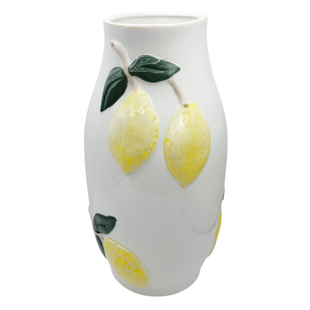 Vaze - Vaza ceramica LIMONCELLO - Alba cu lamai, 27 cm