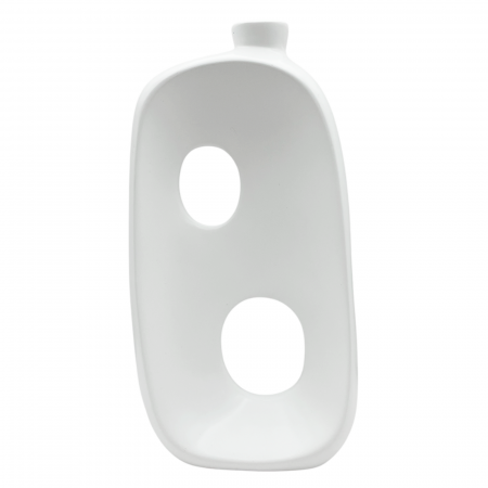 Vaze & Vase Decorative - Vaza ceramica CIRCLE, Alb, 20cm
