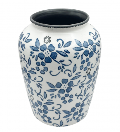 Vaza ceramica SANTORINI, Alb/ Albastru, 20cm [2]