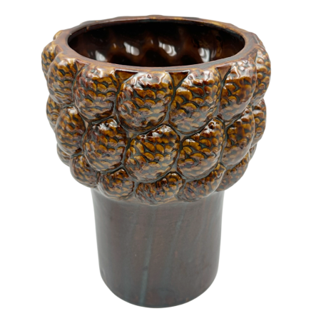 Vază ceramică texturată maro PINECONE, 20cm [1]