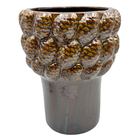 Vaze & Vase Decorative - Vază ceramică texturată maro PINECONE, 20cm