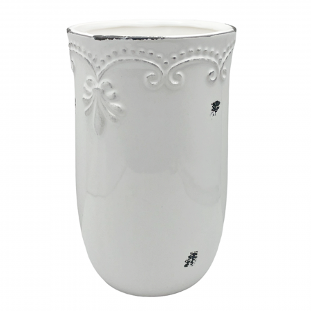 Vaza ceramica FLEUR DE LYS, Alb, 16cm [1]
