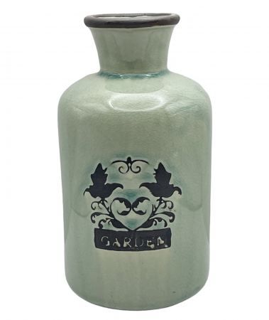 Vaze & Vase Decorative - Vaza ceramica GARDEN, Gri bleu, 17cm