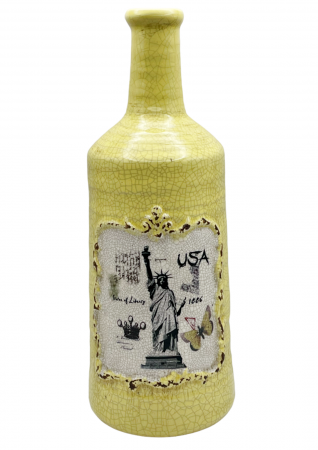 Vaza ceramica ANTIQUE, Galben, 30cm