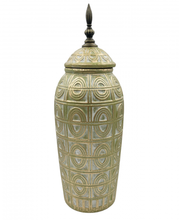 Vaza ceramica BONITA cu capac, Bleu Auriu, 23cm [2]