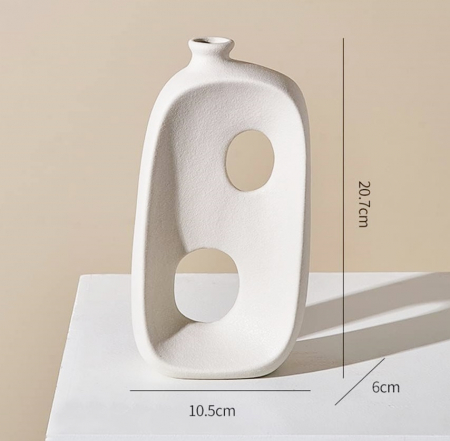 Vaza ceramica CIRCLE, Alb, 20cm [4]