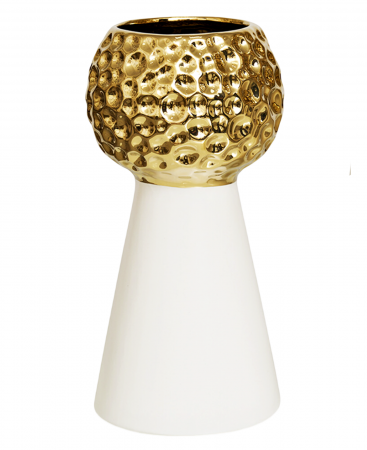 Vaze - Vaza decorativa GOLDEN BUBBLE, Alb/ auriu