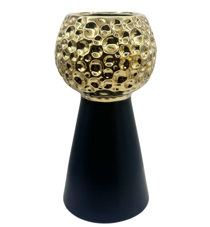 Vaze - Vaza decorativa GOLDEN BUBBLE, Negru auriu, 12x26 cm
