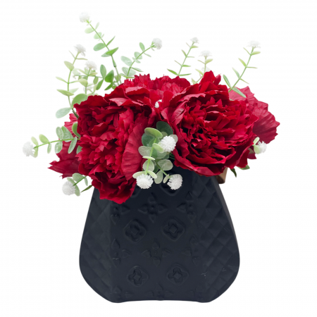 Vaza ceramica FIRENZE BORSA, Negru, 19x17cm [2]