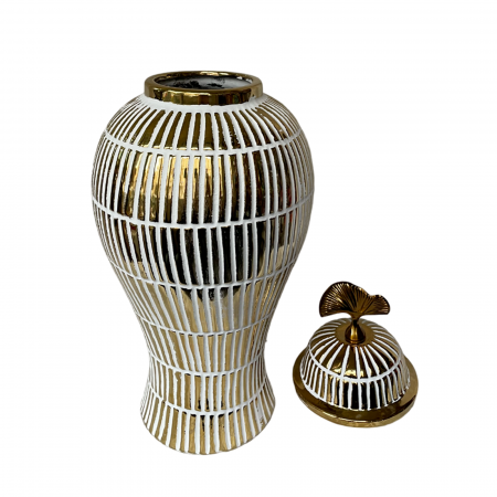 Vaze & Vase Decorative - Vaza ceramica GINKO, Auriu, 33cm